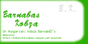 barnabas kobza business card